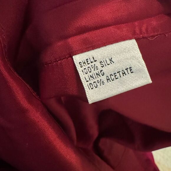 NWT Talbots 100% Silk Ruby Red Dress Silk Doupioni Size 10P Dress with pockets - Picture 5 of 11